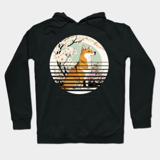 Shiba Inu Dog, Cherry Blossom, Japanese Style Hoodie